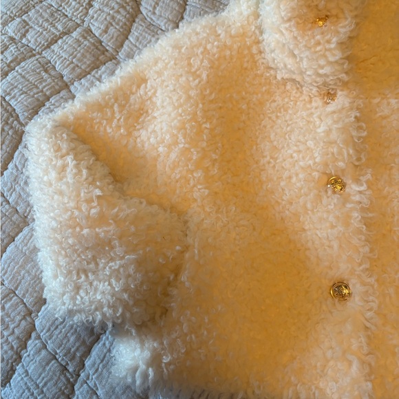 LisaMaree Brand Sherpa Wool Jacket in cream, small - Picture 13 of 16